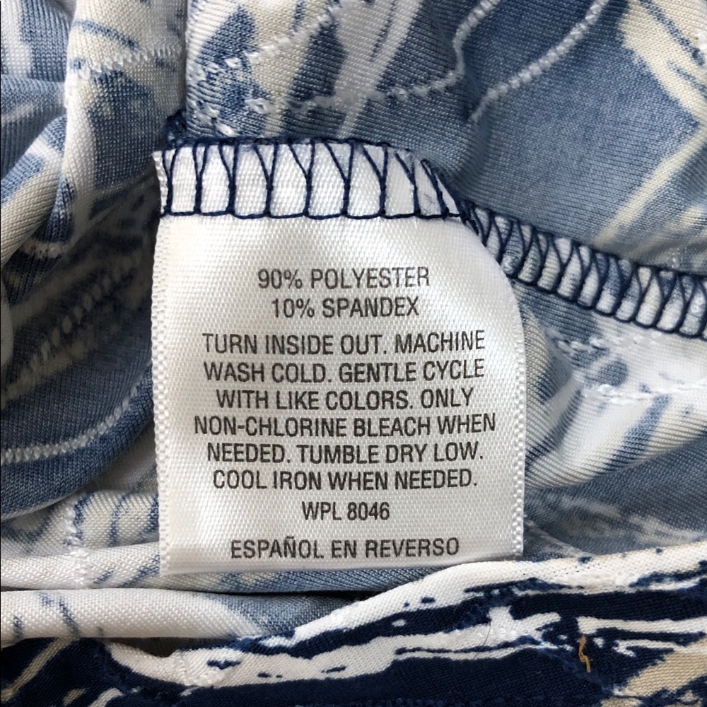 JM Collection Navy and White Circle Print Top Sz 1X (V1) - Picture 8 of 8